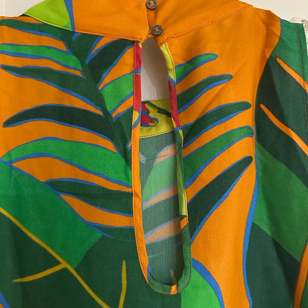 Anthropologie Farm Rio Colorful Tropical Dress Size L - Picture 4 of 5
